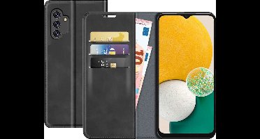 Just in Case hoesje geschikt voor Samsung Galaxy A13 4G - Hoesje met Pasjeshouder - Luxe Book Case - Zwart