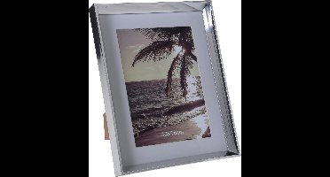 Fotolijstje - zilver - kunststof - geschikt voor foto van 13x18 cm - fotolijst