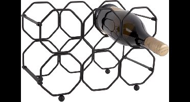 Present Time Wijnrek Honeycomb - IJzer Zwart, opvouwbaar - 31x16,5x22cm - Scandinavisch