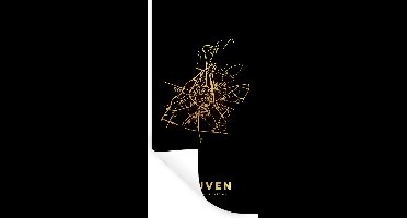 Muurstickers - Sticker Folie - Leuven – België - Goud - Kaart – Stadskaart – Plattegrond - 20x40 cm - Plakfolie - Muurstickers Kinderkamer - Zelfklevend Behang - Zelfklevend behangpapier - Stickerfolie