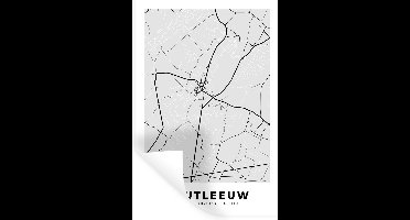 Muurstickers - Sticker Folie - Stadskaart – Plattegrond – België – Zwart Wit – Zoutleeuw – Kaart - 20x30 cm - Plakfolie - Muurstickers Kinderkamer - Zelfklevend Behang - Zelfklevend behangpapier - Stickerfolie