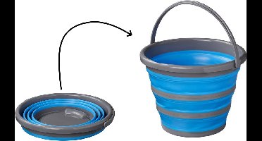 ProPlus Opvouwbare emmer - 10 liter - Rubber en siliconen - Grijs/Blauw