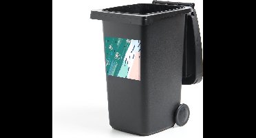 Container sticker Zomer - Abstract - Blauw - 40x40 cm - Kliko sticker