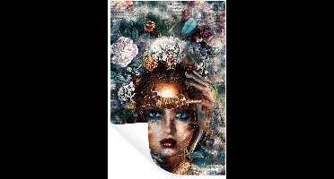 Muurstickers - Sticker Folie - Abstract - Rook - Vrouw - 20x30 cm - Plakfolie - Muurstickers Kinderkamer - Zelfklevend Behang - Zelfklevend behangpapier - Stickerfolie