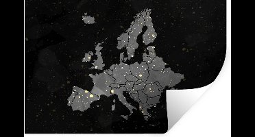 Muurstickers - Sticker Folie - Kaart - Europa - Verf - 30x20 cm - Plakfolie - Muurstickers Kinderkamer - Zelfklevend Behang - Zelfklevend behangpapier - Stickerfolie