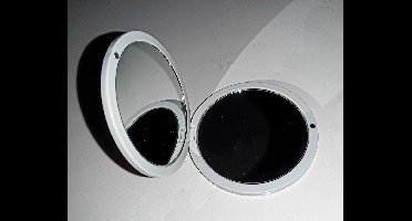 Tweezerman - mini compact mirror - 6702-R - kwaliteit zakspiegel voor make-up - spiegel - zilver