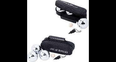 Engelhart Jeu de boules - set van 2x - 3 ballen/1 but in draagtas - Kaatsbal - Petanque - Cochonnette