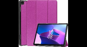 Case2go - Tablet hoes geschikt voor Lenovo Tab M10 (3e generatie) (TB328FU, TB328XU) - 10.1 inch - Tri-Fold Book Case met Auto/Wake functie - Paars
