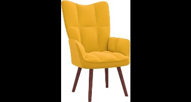 vidaXL - Relaxstoel - fluweel - mosterdgeel