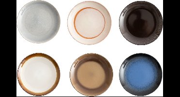 Studio Tavola Ontbijtbord Earth Aardetinten - Set van 6 Ø 20 cm - Aardewerk - Vaatwasser- & Magnetronbestendig