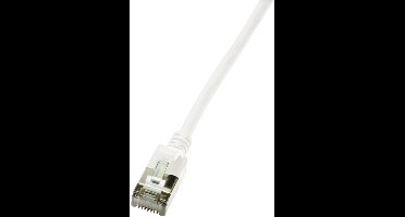 LogiLink CQ9041S RJ45 Netwerkkabel, patchkabel CAT 6A U/FTP 1.50 m Wit Extreem dun, Vlambestendig, Flexibel, Folie afsc