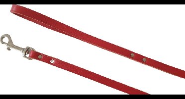 KARLIE Rondo Hondenriem / Hondenlijn - Echt Leder - Geklonken - Rood - Breedte: 12 mm - Lengte: 100 cm