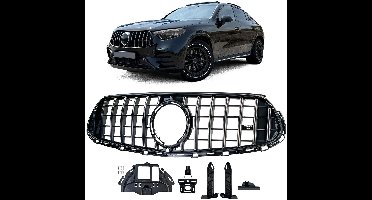 Sport Grill Voor Mercedes GLC X254 ook Coupé C254 vanaf 2022 Glans Zwart Chrome Bies Panamerican Look GT AMG