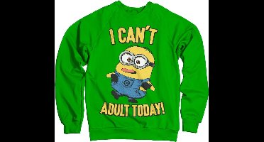 Minions I Can't Adult Today Sweatshirt Green-S
