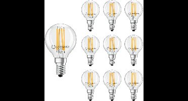 Ledvance LED Filament Kogellamp E14 - 4W 470lm 2700K 230V - Ø45mm - Geschikt voor tafellampen, wandlampen, sfeerverlichting - 10 stuks