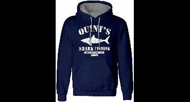Jaws Quints Shark Fishing Heren Trui met capuchon - marineblauw - M