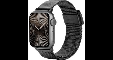 Just in Case horlogebandje geschikt voor Apple Watch Bandje (Silksteel) - Smartwatchbandjes - Universeel bandje geschikt voor Apple 38/40/41/42 mm - Zwart