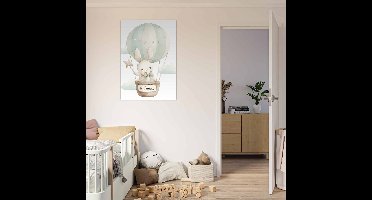 Konijn in de wolken poster kinderkamer 30x40 cm