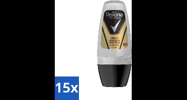 15 x Rexona Men - Sport Defence - Deo Roll-on - 50 ml - Sport Deodorant - Mannelijke Deodorant - Zweetgeur Bestrijding - Zweetbestendige Deodorant - Deodorant Voor Mannen