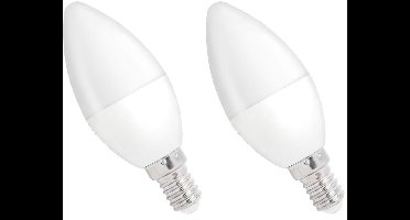Spectrum Dimbare LED Lamp E14 6W - 230V - 500 Lumen - 4000K Neutraal Wit - Natuurlijk Licht - Dimbaar - Energiezuinig - 2 stuks