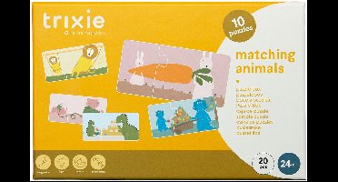 Trixie Puzzelbox met 10 dierenpuzzels - puzzelbox – 2jaar+ – 20 stukken