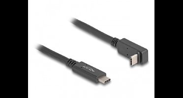 USB-C kabel | haaks (boven/beneden) | USB3.0 5 Gbps | PD 60W | 4K 60Hz | zwart | 2 meter