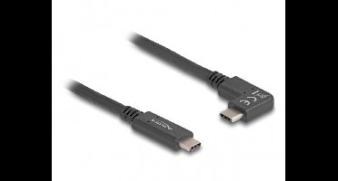 USB-C kabel | haaks (links/rechts) | USB3.1 10 Gbps | PD 60W | 4K 60Hz | zwart | 1 meter