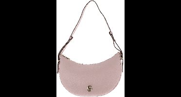 BOSS Leren schoudertas Beyond Halfmoon Shoulder Bag Open Purple oud roze