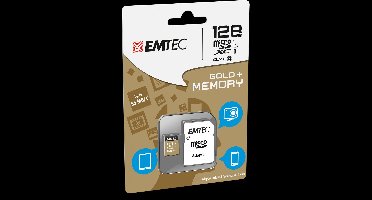 Emtec Micro SD Class10 Gold+ 128GB flashgeheugen