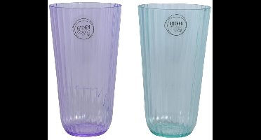 Drinkglas Kunststof 2 Assorti Kleur 15cm
