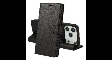 Hoesje Portemonnee geschikt voor iPhone 17 Pro Max Zwarte portemonnee met magnetische klep en kaartopslag