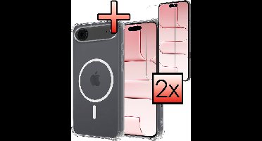 Hoesje - Met 2x Screenprotector - Geschikt voor Apple iPhone Air - Magsafe Compatible - Sterk & Shockproof - Back Cover - Shock Proof Case - Telefoon Hoes - Transparant