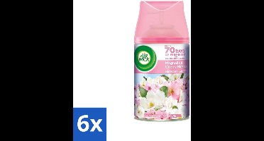 6 x Air Wick - Luchtverfrisser Navulling - Magnolia & Kersenbloesem - Automatische Spray - 250 ml - Luchtverfrisser - Geur - Geurverwijdering - Bloemige Geur - Magnolia