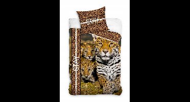 Katoenen dekbedovertrek 160x200 - Afrikaanse dierenprint