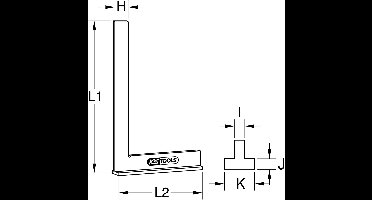 KS TOOLS Anschlagwinkel nach DIN 875/2, 250mm ( 300.0285 )
