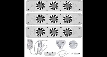 Technaxx Germany RadiatorVentilator Trio set - Energiezuinig – 2x zo snel warm - Tot 22% energiebesparing – Simpel te plaatsen – Fluisterstil - Duits product - Wit