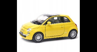 Welly Fiat 500 2007 Modelauto Schaal 1:34 Geel