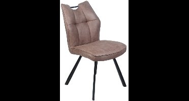 Eetkamerstoel Felien Microleder - Bruin - eetkamerstoelen set van 2