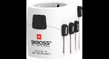 SKROSS - Wereldreisadapter met randaarde stekker 6300 mA + 1xUSB