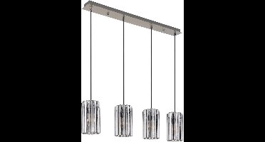 Globo - hanglamp - CAYDEN - staal - glas - grote eettafellamp - E27 - 15747-4H