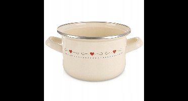 Crème Emaille Pan TONCA 16 cm, 1.4 L - Geschikt voor Alle Fornuizen