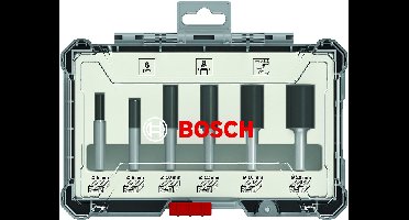 Bosch 2607017467 6-delige Frezenset in cassette - Rechte schacht - 1/4"