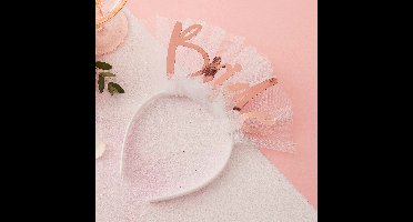 BRIDE DIADEEM / TIARA SLUIER VRIJGEZELLENFEEST | WIT - ROSEGOLD FOIL | FLORAL HEN PARTY | GINGER RAY