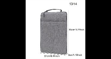 Verbeterde draagbare binnentas met pluche en handvat, laptoptas met zijvakken, geschikt voor 13/14-inch laptops