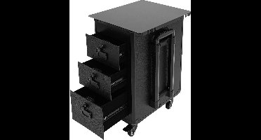 Professionele Makeup Koffer – Make-up Trolley – Cosmetica Koffer – Visagie Koffer – Beauty Organizer – Zwart – Stevig Aluminium Frame – Verstelbare Handgreep Met Wielen