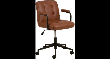 Sohome Bureaustoel Toan met armleuning, PU - Bruin