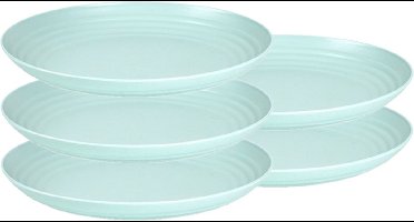Plasticforte Rond bord/camping bord - 10x stuks - D25 cm - mintgroen - kunststof
