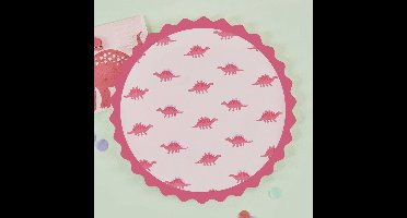 Ginger Ray - Roze ronde Dino Borden - 8 stuks