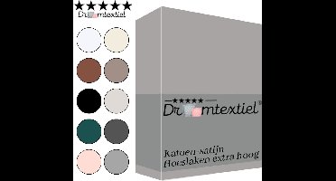 Droomtextiel Katoen Satijnen Hoeslaken Grijs 70x200 cm - Hoogwaardige Kwaliteit - Perfecte Pasvorm - Super Zacht - Hoge Hoek