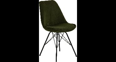 2x Sohome Eetkamerstoel Sandro Rib - Olijfgroen - Velvet